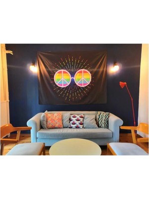 Mikasso Retro Desen Duvar Örtüsü 150X150 cm Beyaz Polyester