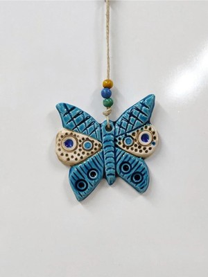 Mikasso Seramik Mini Kelebek Dekoratif Duvar Süsü 10X10 cm Seramik Beyaz