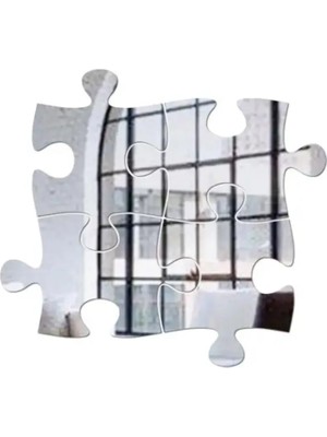 Mikasso Puzzle Serisi Modern Tasarım Akrilik Duvar Dekorasyon Ürünleri Gümüş Renk 40 x 40 cm Akrilik Gümüş