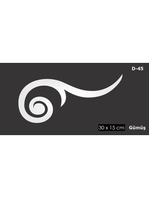 Mikasso D-45 Gümüş 30 x 15 cm Sibu Aynalı Pleksi Mobilya Dolap Süsü Gümüş