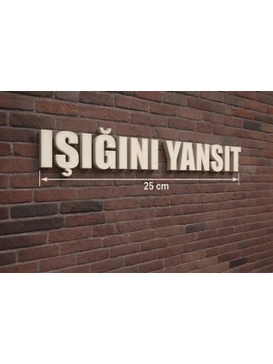 Mikasso 25 cm Motivasyonel 3D Duvar Dekoru - "ışığını Yansıt" Plastik Beyaz