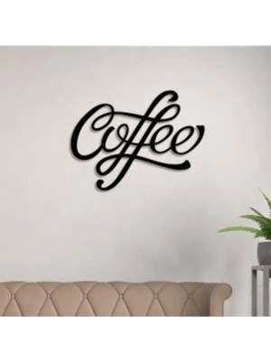 Mikasso Coffee Yazı Mutfak Kahve Yazısı Mutfak Dekor Mutfak Duvar Dekorasyonu Plastik Siyah