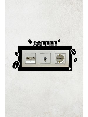 Mikasso Coffee Kahve Tasarım 3lü Priz Çerçevesi (Iç Ölçü 22,75X8,4 Cm) Üçlü Dekoratif Çerçeve - Kahve Kosesi