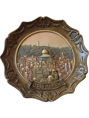 Mikasso Vintage Jerusalem Temalı El Boyama Duvar Panosu & 18 cm Akrilik Çok Renkli