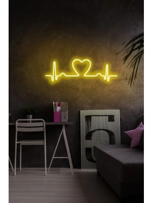Mikasso Love - LED Dekoratif Duvar Aydınlatması Neon Duvar Yazısı Sihirli LED Mesajlar Plastik Sarı