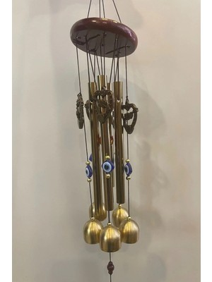 Mikasso Deprem Zili Çanı Duvar Rüzgar Çanı Zili Feng Shui Ejderha Yılı 5 Çanlı Kalp Ok Eros Objeli Metal Çok