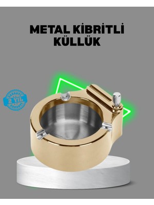 Aslanoğlu Store Mey Ithalat® Çakmaklı Küllük Paslanmaz Metal Dayanıklı Tasarım
