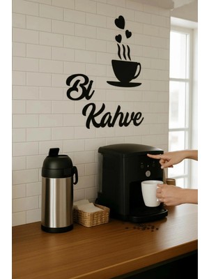 Mikasso Bi Kahve 40 x 50 cm Duvar Süsü 3 mm Mdf Dekoratif Yazı Ahşap Siyah