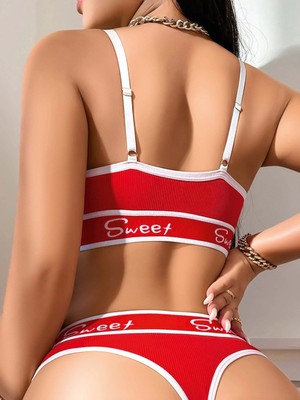 zenviaa Kadın Kırmızı Sweet Sütyen Kilot Takımı 5161 zenviaabb