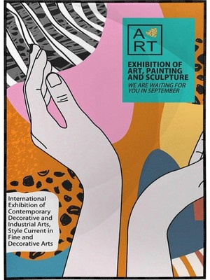 Mikasso Sergi Için Müzik Edebiyat ve Resim Şekiller Lekeler Modern Sanat Tuval Poster P-000638 Siyah