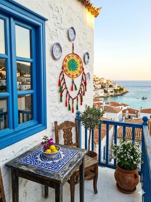 Mikasso Balkon ve Duvar Süsü 20 * 59 Ahşap Sarı