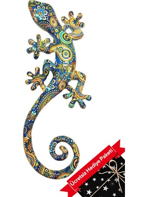 Mikasso Gekko 3 Boyutlu Dekoratif Reçine Salon Balkon Dış Duvar Süsü Hediye Uğur Getirsin Reçine Çok Renkli