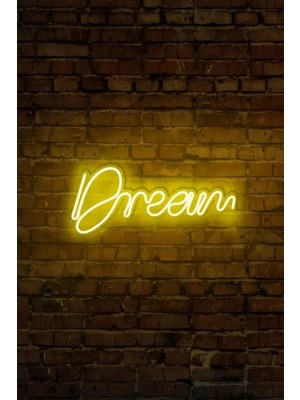 Mikasso LED Dekoratif Duvar Aydınlatması Neon Duvar Yazısı Sihirli LED Mesajlar - Dream Plastik Sarı