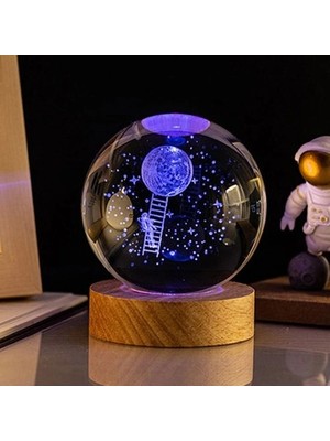 Aslanoğlu Store Mey Ithalat® Aya Çıkan Astronot Tasarım Cam Küre