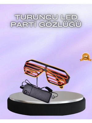 Aslanoğlu Store Mey Ithalat® Turuncu LED Işıklı Eğlence Gözlüğü Parti ve Festival İçin Eğlenceli Aksesuar