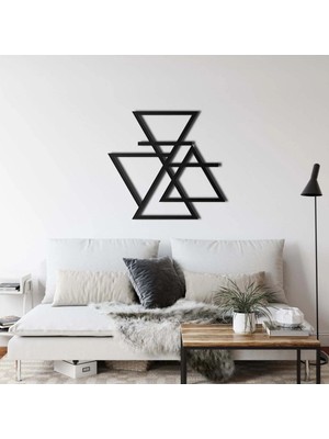 Mikasso 4 Element Tek Metal Duvar Dekoru Metal Siyah