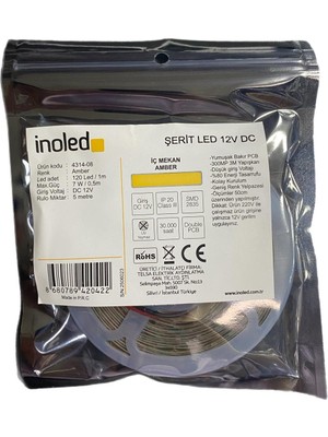 İnoled Inoled 4314-08 2835 120 Dahili Şerit LED Amber 4000K 5mt