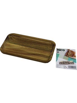 Akasya Dikdörtgen Ahşap Servis Sunum Tepsi - Tahtası Mini Tepsi 25 x 14 x 1.4cm