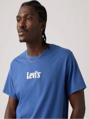 Levi's Erkek Bisiklet Yaka Kısa Kollu Mavi T-Shirt - A20820362