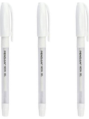 Pensan Neon Beyaz Jel Kalem 1.0 mm 3 Adet Renkli Yazım İçin İdeal Seçim