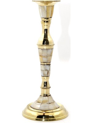 Ttt Tekli Pirinç Sedefli Şamdan Model 1