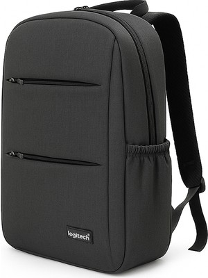 Logitech  15.6" Inç Siyah Kumaş Laptop Bilgisayar Seyahat Günlük Okul Unisex Notebook Sırt Çantası