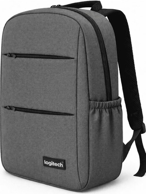 Logitech 15.6 inç Gri PU Kumaş Seyahat Dostu Çok Gözlü Laptop Sırt Çantası Suya Dayanıklı