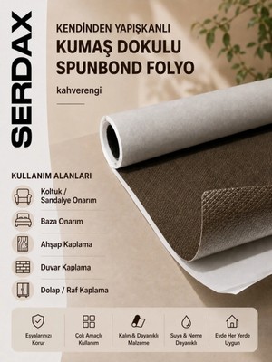 Serdax Kendinden Yapışkanlı Kumaş Dokulu Spunbond Folyo Koltuk-Oto-Baza-Ahşap-Metal-Dolap-Duvar Uygulamaları