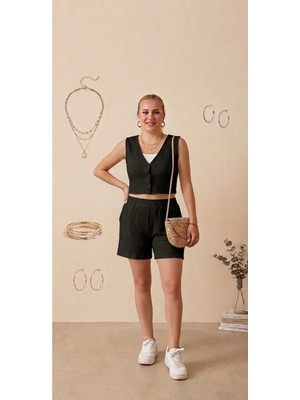 Fırfır Moda Gofre Cepli Şort
