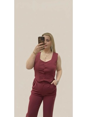 Fırfır Moda Örme Krep Kısa Yelek