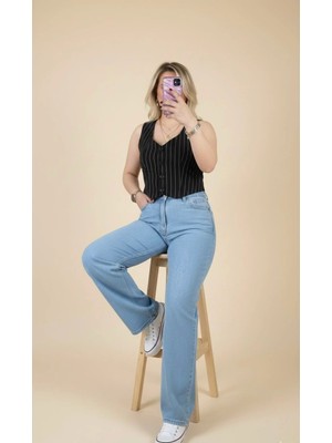 Fırfır Moda Örme Krep Kısa Yelek
