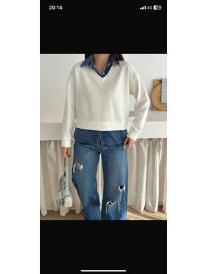 Fırfır Moda Kot Detay Sweat