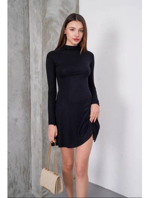 Fırfır Moda Kloş Modal Elbise