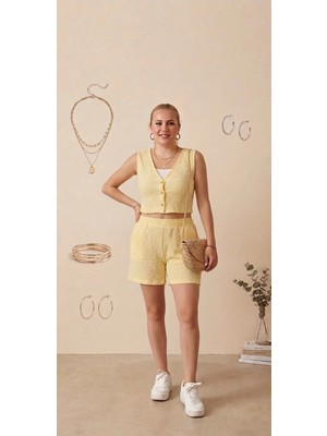 Fırfır Moda Gofre Cepli Şort