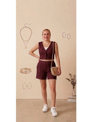 Fırfır Moda Gofre Cepli Şort