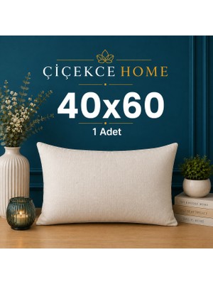 ÇİÇEKCE HOME Çiçekce Home kırlent iç yastık boncuk silikon elyaf dolgulu 40x60 cm 1 adet 400 gram