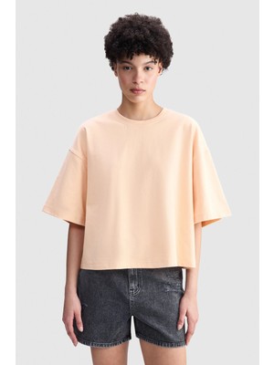 Ecko Unltd. Ecko Red Skylar Oversize Boxy Bisiklet Yaka Baskılı Kadın Turuncu Tshirt