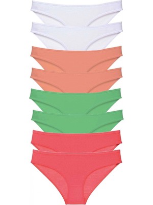 MiraLive 8 Adet Süper Eko Set Likralı Kadın Slip Külot 527