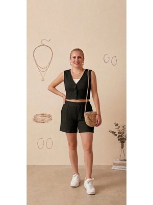 Fırfır Moda Gofre Cepli Şort