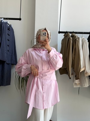 Butik Duyawear Pembe Taşlı Gömlek