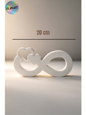 Glanart Hediyelik 3 Boyutlu Kalpli Sonsuzluk Masa Üstü Biblo Obje (3d Filamet ) 1 Adet