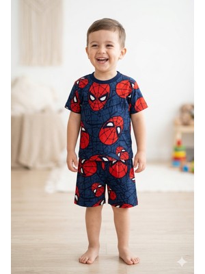 Tayo Baby Erkek Çocuk Desenli Yazlık Kısa Kollu Pijama Takımı %100 Pamuk Süprem Penye