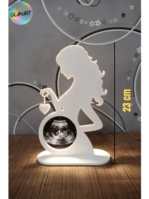 Glanart Hediyelik 3 Boyutlu Bebek Ultrason  Foto Çerçevesi  Masa Üstü Biblo Obje (3d Filamet )  1 Adet