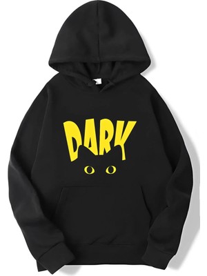 Brz Collection Unisex Oversize Dark Cat Hoodie Siyah