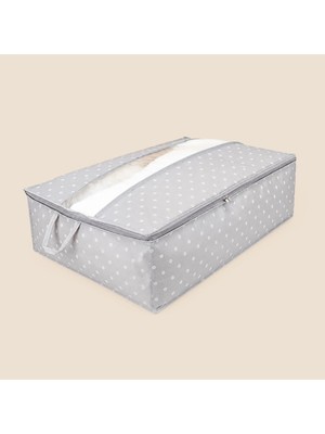 Simple Living Living Mega Boy Baza Altı Şeffaf Detaylı Hurç - Gri - 74X46X22 cm