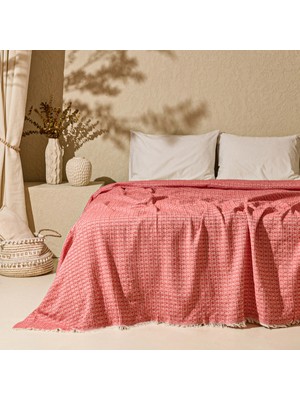 Matmel Soft Milva Çift Kişilik Çok Amaçlı Örtü - Kırmızı - 200X230 cm