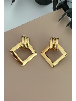 Nuva Atelier Kare Motifli Küpe