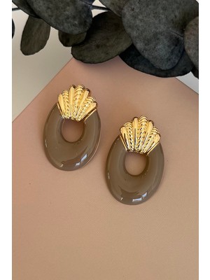 Nuva Atelier Shella Gri Küpe