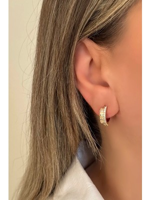 Nuva Atelier Taşlı Halka Vip Seri Küpe