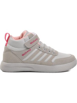Walkway Buz Gri Pudra Çocuk Uzun Boğazlı Hi Sneaker Spor Ayakkabı
